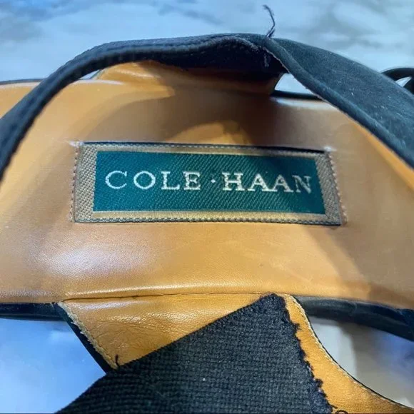 Cole Haan Suede Strappy Sandals Black Sz 7.5 - Picture 3 of 6
